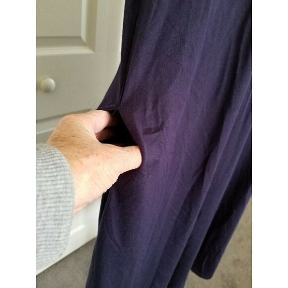 Zenana Viscose Stretch Jersey Short Sleeve Round Neck A Line Dress Navy Sz (L) - Picture 3 of 8